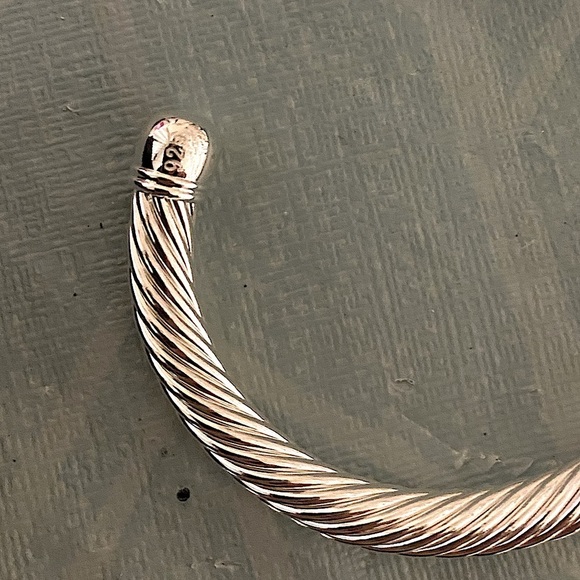 Twisted Sterling Silver Bangle Bracelet - Picture 6 of 6